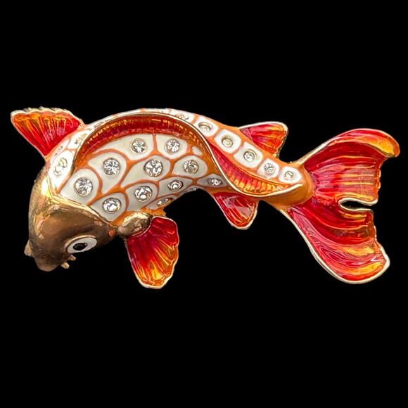 Rare Koi Goldfish Brooch Nice! - Picture 1 of 5